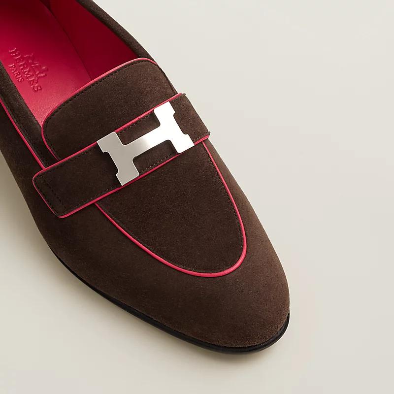 Giày Hermes Paris Loafer Nữ Nâu Hồng